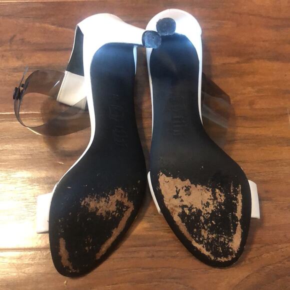 TIBI $425 Clara Sandal with Ankle Strap White Clear Size 35 5 INDIE SLEAZE - Picture 6 of 9